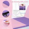 Giantex 4’x8′ Gymnastics Mat, 2″ Thick Folding Tumbling Mat with Carrying Handles, Foldable Gym Mat with Hook and Loop Fastener, Cheer Mats for Kids Adults Home Exercise Aerobics Fitness(Violet/Pink)