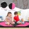 Giantex 4’x8′ Gymnastics Mat, 2″ Thick Folding Tumbling Mat with Carrying Handles, Foldable Gym Mat with Hook and Loop Fastener, Cheer Mats for Kids Adults Home Exercise Aerobics Fitness(Black/Pink)