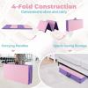 Giantex 4’x8′ Gymnastics Mat, 2″ Thick Folding Tumbling Mat with Carrying Handles, Foldable Gym Mat with Hook and Loop Fastener, Cheer Mats for Kids Adults Home Exercise Aerobics Fitness(Violet/Pink)
