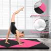 Giantex 4’x8′ Gymnastics Mat, 2″ Thick Folding Tumbling Mat with Carrying Handles, Foldable Gym Mat with Hook and Loop Fastener, Cheer Mats for Kids Adults Home Exercise Aerobics Fitness(Black/Pink)