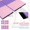 Giantex 4’x8′ Gymnastics Mat, 2″ Thick Folding Tumbling Mat with Carrying Handles, Foldable Gym Mat with Hook and Loop Fastener, Cheer Mats for Kids Adults Home Exercise Aerobics Fitness(Violet/Pink)