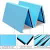 Giantex 4’x8′ Gymnastics Mat, 2″ Thick Folding Tumbling Mat with Carrying Handles, Foldable Gym Mat with Hook and Loop Fastener, Cheer Mats for Kids Adults Home Exercise Aerobics Fitness(Light Blue)