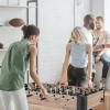 Giantex 54 Inch Foosball Table – Wood Football Table Competition Sized, Arcade Soccer Game Table with 2 Balls, Full Size Foosball Table Adult Size for Kids Teens, Home, Game Room, Oak
