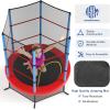 Giantex 55” Mini Kids Trampoline With Safety Enclosure Net, ASTM Approved, No-Gap Safe Design, Easy to Assemble 4.6 Ft Outdoor Indoor Small Toddler(Blue/Red)