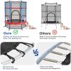 Giantex 55” Mini Kids Trampoline With Safety Enclosure Net, ASTM Approved, No-Gap Safe Design, Easy to Assemble 4.6 Ft Outdoor Indoor Small Toddler(Blue/Red)