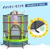 Giantex 55” Mini Kids Trampoline With Safety Enclosure Net, ASTM Approved, No-Gap Safe Design, Easy to Assemble 4.6 Ft Outdoor Indoor Small Toddler(Green)
