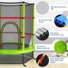 Giantex 55” Mini Kids Trampoline With Safety Enclosure Net, ASTM Approved, No-Gap Safe Design, Easy to Assemble 4.6 Ft Outdoor Indoor Small Toddler(Green)