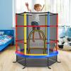 Giantex 55” Mini Kids Trampoline With Safety Enclosure Net, ASTM Approved, No-Gap Safe Design, Easy to Assemble 4.6 Ft Outdoor Indoor Small Toddler(Multicolor)