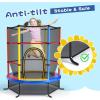 Giantex 55” Mini Kids Trampoline With Safety Enclosure Net, ASTM Approved, No-Gap Safe Design, Easy to Assemble 4.6 Ft Outdoor Indoor Small Toddler(Multicolor)