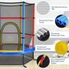 Giantex 55” Mini Kids Trampoline With Safety Enclosure Net, ASTM Approved, No-Gap Safe Design, Easy to Assemble 4.6 Ft Outdoor Indoor Small Toddler(Multicolor)