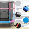 Giantex 55” Mini Kids Trampoline With Safety Enclosure Net, ASTM Approved, No-Gap Safe Design, Easy to Assemble 4.6 Ft Outdoor Indoor Small Toddler(Pink+Blue)