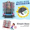 Giantex 55” Mini Kids Trampoline With Safety Enclosure Net, ASTM Approved, No-Gap Safe Design, Easy to Assemble 4.6 Ft Outdoor Indoor Small Toddler(Pink+Blue)