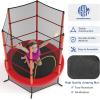 Giantex 55” Mini Kids Trampoline With Safety Enclosure Net, ASTM Approved, No-Gap Safe Design, Easy to Assemble 4.6 Ft Outdoor Indoor Small Toddler(Red)