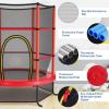 Giantex 55” Mini Kids Trampoline With Safety Enclosure Net, ASTM Approved, No-Gap Safe Design, Easy to Assemble 4.6 Ft Outdoor Indoor Small Toddler(Red)