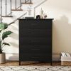 Giantex 5-Drawer Dresser for Bedroom, 41.5″ Storage Cabinet with 5 Drawers, Anti-Tip Kit, Multipurpose Clothes Organizer, Chest of Drawers for Closet, Nursery, Entryway Storage Floor Cabinet, Black(Black)