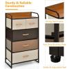 Giantex 5-Drawer Fabric Dresser for Bedroom – 39″ Tall Storage Tower w/Foldable Drawers & Open Shelves, Metal Frame, Storage Drawers Unit, Chest of Drawers for Entryway Closet Storage Cabinet (Gray)(Cream)