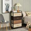 Giantex 5-Drawer Fabric Dresser for Bedroom – 39″ Tall Storage Tower w/Foldable Drawers & Open Shelves, Metal Frame, Storage Drawers Unit, Chest of Drawers for Entryway Closet Storage Cabinet (Gray)(Cream)