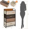 Giantex 5-Drawer Fabric Dresser for Bedroom – 39″ Tall Storage Tower w/Foldable Drawers & Open Shelves, Metal Frame, Storage Drawers Unit, Chest of Drawers for Entryway Closet Storage Cabinet (Gray)(Cream)