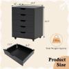 Giantex 5-Drawer Storage Cabinet, Mobile Lateral File Cabinet with Drawers, Wheels, Rolling Chest of Drawers, 19.5″ x 16″ x 25.5″ for Office Under Desk Living Room, Study(Black)
