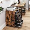 Giantex 5-Drawer Storage Cabinet, Mobile Lateral File Cabinet with Drawers, Wheels, Rolling Chest of Drawers, 19.5″ x 16″ x 25.5″ for Office Under Desk Living Room, Study(Rustic Brown+black)