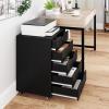Giantex 5-Drawer Storage Cabinet, Mobile Lateral File Cabinet with Drawers, Wheels, Rolling Chest of Drawers, 19.5″ x 16″ x 25.5″ for Office Under Desk Living Room, Study(Black)