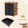 Giantex 5-Drawer Storage Cabinet, Mobile Lateral File Cabinet with Drawers, Wheels, Rolling Chest of Drawers, 19.5″ x 16″ x 25.5″ for Office Under Desk Living Room, Study(Rustic Brown+black)