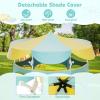 Giantex 5Ft Trampoline for Kids, 60″ Carousel Toddler Trampoline with Detachable Shade Cover, Seamless Design, Outdoor Indoor Mini Small Cute Trampoline for Boys Girls Aged 3-6 Gift(Yellow/Green)