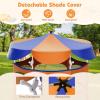 Giantex 5Ft Trampoline for Kids, 60″ Carousel Toddler Trampoline with Detachable Shade Cover, Seamless Design, Outdoor Indoor Mini Small Cute Trampoline for Boys Girls Aged 3-6 Gift(Orange/Blue)