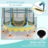 Giantex 5Ft Trampoline for Kids, 60″ Carousel Toddler Trampoline with Detachable Shade Cover, Seamless Design, Outdoor Indoor Mini Small Cute Trampoline for Boys Girls Aged 3-6 Gift(Yellow/Green)