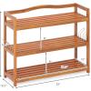Giantex 5-Tier Shoe Rack, Acacia Wood Shoe Shelf with Side Metal Hooks, Holds up 12-18 Pairs, Shoe Organizer, Shoe Storage, Wooden Shoe Rack for Entryway, 25’’Lx10.5’’Wx32.5’’H(3 Tier (29″L x10.5″Wx 24.5″H))