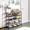 Giantex 5-Tier Shoe Rack, Industrial Adjustable Metal Shoe Storage Organizer w/ 4 Metal Mesh Shelves for 16-20 Pairs, Adjustable Feet, Heavy Duty Steel Frame, for Entryway, Hallway, Dorm, Rustic Brown(Rustic Brown)