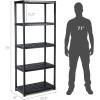 Giantex 5-Tier Ventilated Shelving Storage Rack,Free Standing Multi-Use Shelf Unit, No Tools Required, 33.5“L X 16”W X 73“H(1)