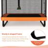 Giantex 6 FT Trampoline for Kids, Toddler Rebounder with Swing & Safety Enclosure Net, ASTM Approved, Rectangle Indoor & Outdoor Mini Kids Trampoline(Orange)