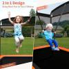 Giantex 6 FT Trampoline for Kids, Toddler Rebounder with Swing & Safety Enclosure Net, ASTM Approved, Rectangle Indoor & Outdoor Mini Kids Trampoline(Orange)
