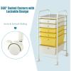 Giantex 6 Storage Drawer Cart Rolling Organizer Cart for Tools Scrapbook Paper Home Office School Multipurpose Mobile Utility Cart (Black Gradient)(Beige+Yellow)