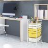 Giantex 6 Storage Drawer Cart Rolling Organizer Cart for Tools Scrapbook Paper Home Office School Multipurpose Mobile Utility Cart (Black Gradient)(Beige+Yellow)
