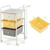 Giantex 6 Storage Drawer Cart Rolling Organizer Cart for Tools Scrapbook Paper Home Office School Multipurpose Mobile Utility Cart (Black Gradient)(Beige+Yellow+Gray)