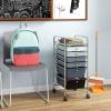 Giantex 6 Storage Drawer Cart Rolling Organizer Cart for Tools Scrapbook Paper Home Office School Multipurpose Mobile Utility Cart (Black Gradient)(Black Gradient)