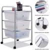 Giantex 6 Storage Drawer Cart Rolling Organizer Cart for Tools Scrapbook Paper Home Office School Multipurpose Mobile Utility Cart (Black Gradient)(Clear White)