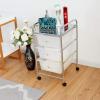 Giantex 6 Storage Drawer Cart Rolling Organizer Cart for Tools Scrapbook Paper Home Office School Multipurpose Mobile Utility Cart (Black Gradient)(Clear White)