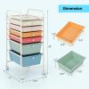 Giantex 6 Storage Drawer Cart Rolling Organizer Cart for Tools Scrapbook Paper Home Office School Multipurpose Mobile Utility Cart (Black Gradient)(Macaron)