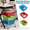 Giantex 6 Storage Drawer Cart Rolling Organizer Cart for Tools Scrapbook Paper Home Office School Multipurpose Mobile Utility Cart (Black Gradient)(Multicolor)