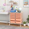 Giantex 6 Storage Drawer Cart Rolling Organizer Cart for Tools Scrapbook Paper Home Office School Multipurpose Mobile Utility Cart (Black Gradient)(Peach Fuzz)