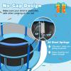 Giantex 60″ Trampoline for Kids, Heavy Duty Small Mini Toddler Trampoline with Ring and Horizontal Bar, Adjustable Height, Max Weight 330 lbs, 5 Ft Outdoor Indoor Trampolines for 3-7 Ages(Blue)
