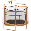 Giantex 60″ Trampoline for Kids, Heavy Duty Small Mini Toddler Trampoline with Ring and Horizontal Bar, Adjustable Height, Max Weight 330 lbs, 5 Ft Outdoor Indoor Trampolines for 3-7 Ages(Orange)