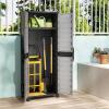 Giantex 68″ Lockable Storage Cabinet, PP Garage Storage Shed with Doors, 3 Adjustable Shelves, Freestanding Tool Locker, Shelving Unit for Pantry, Basement, Laundry Room or Mudroom