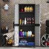Giantex 68″ Lockable Storage Cabinet, PP Garage Storage Shed with Doors, 3 Adjustable Shelves, Freestanding Tool Locker, Shelving Unit for Pantry, Basement, Laundry Room or Mudroom