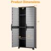 Giantex 68″ Lockable Storage Cabinet, PP Garage Storage Shed with Doors, 3 Adjustable Shelves, Freestanding Tool Locker, Shelving Unit for Pantry, Basement, Laundry Room or Mudroom
