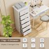 Giantex 6-Drawer Dresser for Bedroom, Wooden Chest of Drawers w/Metal Handles & Large Capacity, 16″ D x 23.5″ W x 53.5″ H Clothes Organizer, Modern Tall Dresser for Bedroom, Entryway, Living Room(White)