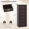 Giantex 6-Drawer Dresser for Bedroom, Wooden Chest of Drawers w/Metal Handles & Large Capacity, 16″ D x 23.5″ W x 53.5″ H Clothes Organizer, Modern Tall Dresser for Bedroom, Entryway, Living Room(Brown)